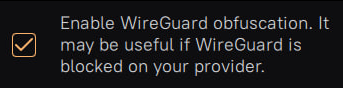 Enabling Wireguard obfuscation in AmneziaVPN